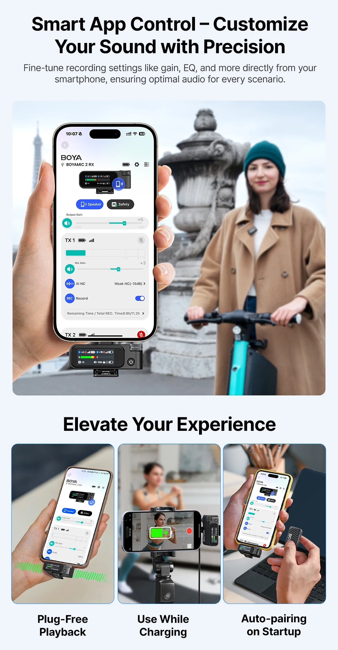 MIC 2 Wireless Lavalier Lapel Microphone for iPhone 15/16 Type-C Devices Android Camera Video Recording Vlog Streaming