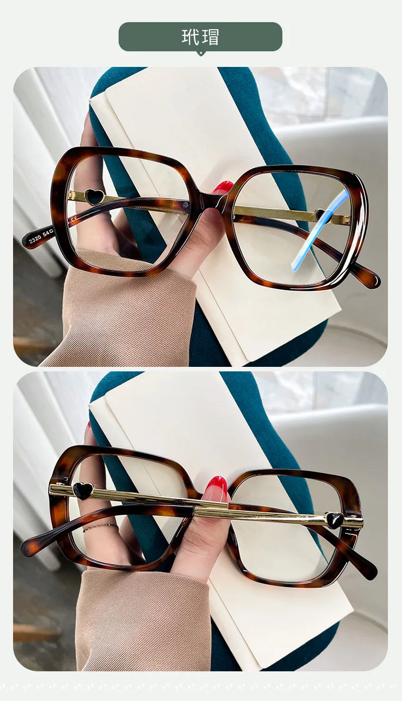 Big Size Woman Eyeglasses Ultra light TR90 White Eyewear Square Full Frame Optical Prescription Frames