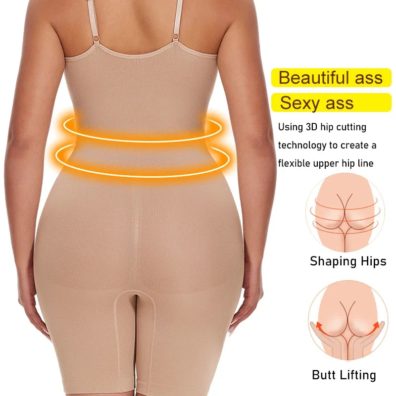 Women Full Body Shapewear Bodysuit – Tummy Control Thigh Slimmer Fajas