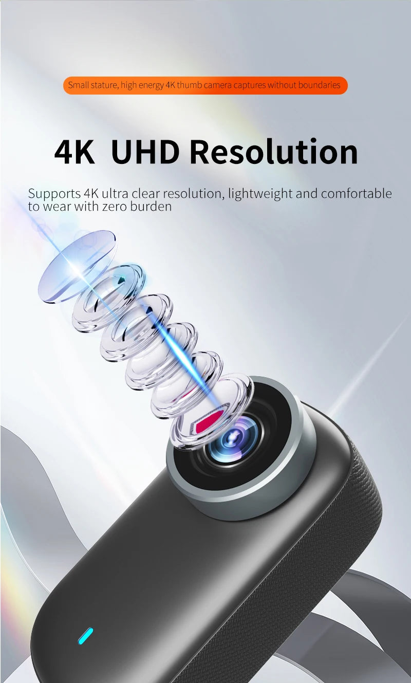 4K WiFi Mini Action Camera Portable Helmet Motorcycle Body Cam for Vlogging Cycling Outdoor Sports