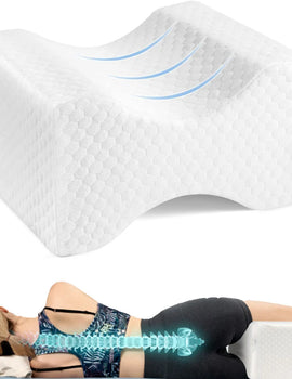 Memory Foam Knee Pillow for Orthopedic Sciatica Back Leg Hip Align Spine Pregnancy Body Pillows Back Support for Side Sleepers