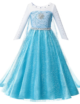 Fancy Queen Frozen Elsa Anna Costume Girls Princess Dress  Halloween Cosplay Party Vesidos
