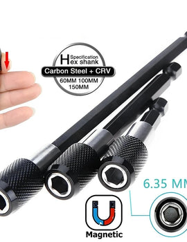 60mm 100mm 150mm Electric Screwdriver Drill Bit Extension Rod Quick Change Adaptor Sleeve Automatic Lock 1/4 Inch Hex Shank