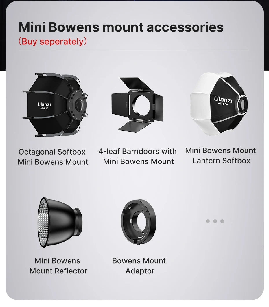 30cm Mini Bowens Mount Globe Lantern Softbox Quick Installation Professional Softbox for LT028 40W COB Video Light