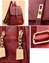 Women's Designer Letter Printing Leather Backpacks Large Capacity Travel Shoulder Bags Totes School Bag