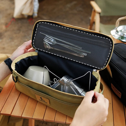 Outdoor Picnic Tableware Storage Bag Camping Barbecue Cooking Utensils Storage Bag Portable Waterproof  Storage Bag