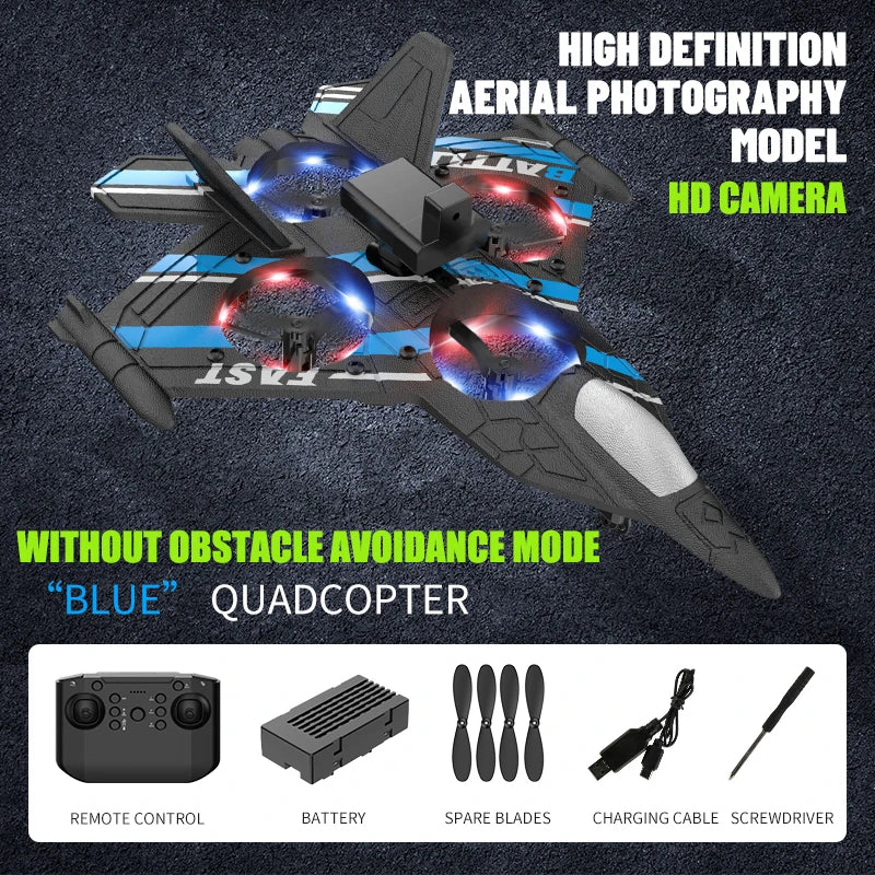 RC Plane with Camera Helicopter Remote Control Aircraft Obstacle Avoidance Fighter 2.4G Airplane EPP Foam Plane  Toys