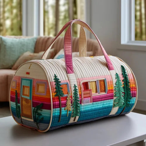 Adjustable Strap 3D Quilted Duffle Bag Large Capacity Sports Travel Tote