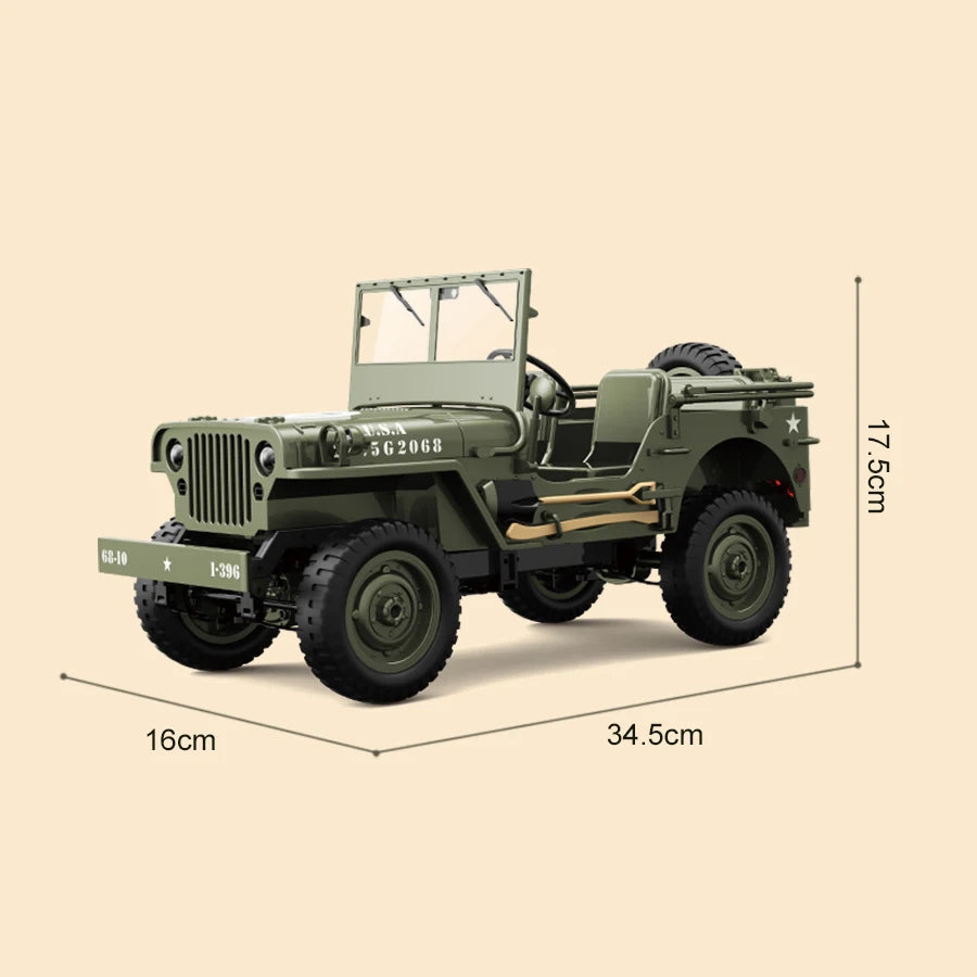 1 to 10 Scale 4WD Remote Control Military Off Road Jeep