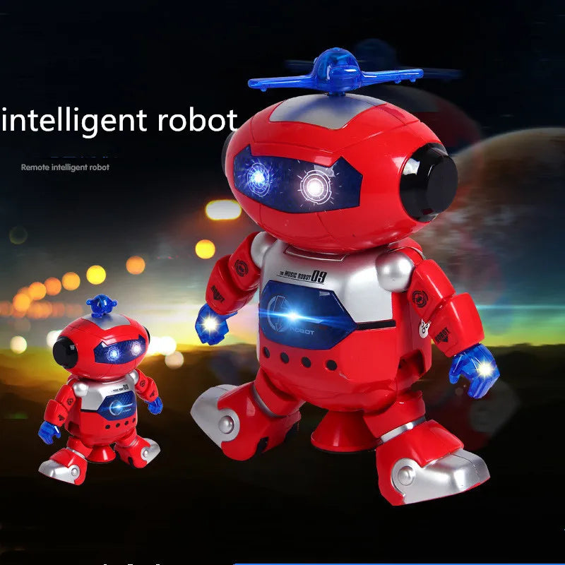 Kids Robot Rotating Dance Toys With Music LED Light Electronic Walking Toys for Boys Girls Birthday Christmas Gift