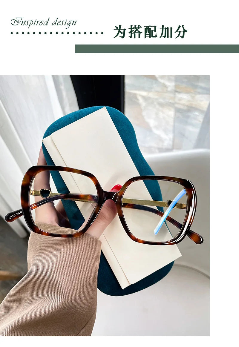 Big Size Woman Eyeglasses Ultra light TR90 White Eyewear Square Full Frame Optical Prescription Frames