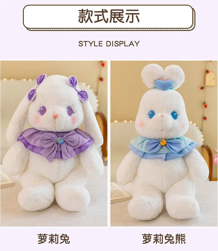 Kawaii Plush Toy Stuffed Doll Cute Rabbit Bear Couple Loli Bunny Pillow Soft Baby Bunny Doll for Kids Birthday Xmas Gift