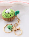 5 Pcs Handmade Weaving Keychain Wool Crochet Unique Knitted Pendant Keyring Strawberry Watermelon Orange Pendant Key Chain Gifts
