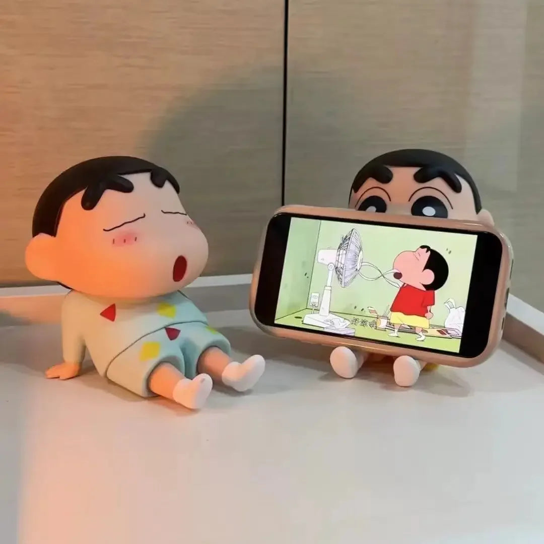 Crayon Shin Chan Anime Figure Phone Holder Desktop Ornament