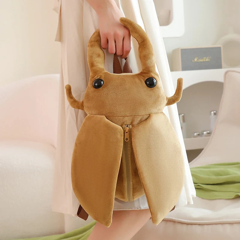 Creative Beetle Plush Backpack Soft Insect Stuffed Bag