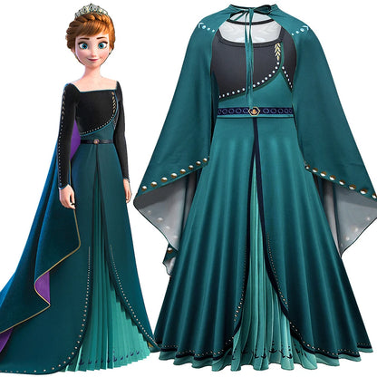 Anna Princess Girls Fancy Dress Up Clothes Children Birthday Party Frozen Anna Princess Halloween Cosplay Costume