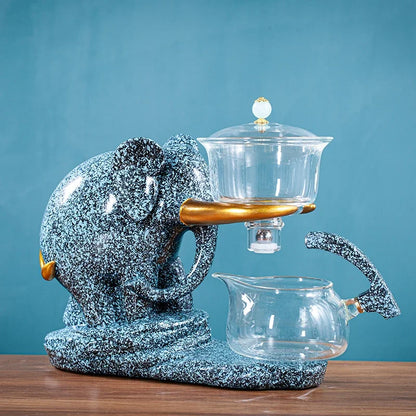 Heat-resistant Glass Teapot With Base Creative Tea Set Elephant Shape Automatic Tea Set Pu'er Oolong Teapot And Cup Set