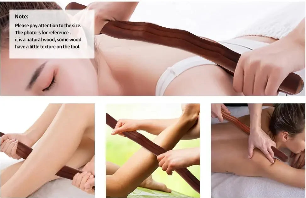 8 Beads Gua Sha Stick Wooden Body Massage Stick Handheld Abdomen Cellulite Massager For Back Relief Wood Therapy Massage Relaxed