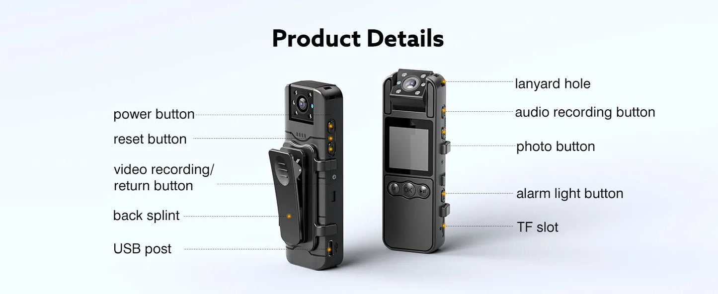4K Mini Action Camera with Night Vision, WiFi & 180° Rotating Lens Portable Body Cam Recorder