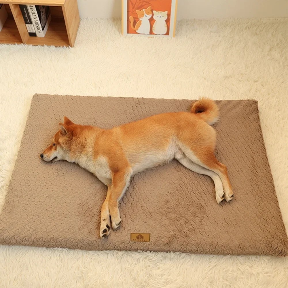 Corduroy Plush Pet Bed Cushion for Dogs and Cats