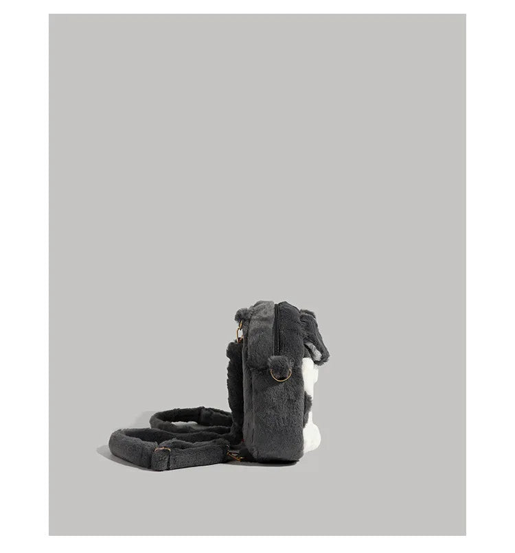 Cute Plush Dog Velvet Backpack Large Capacity Bag