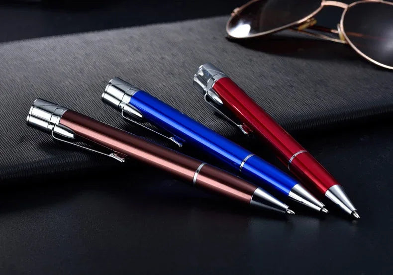 Creative Ball Pen Ligher Green Flame Torch Lighter Unusual Pen Portable Metal Butane Gas Cigarette Lighter Practical Gadget Gift