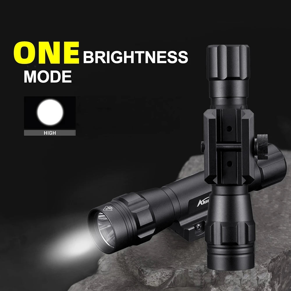1200 Lumen Tactical Rechargeable LED Flashlight With Picatinny Mount