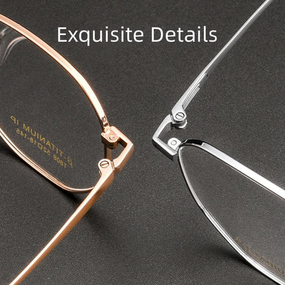 Ultra-light Polygonal Decorative Eyeweae Men Retro Fashion Pure Titanium Optical Prescription Glasses Frame Women T808