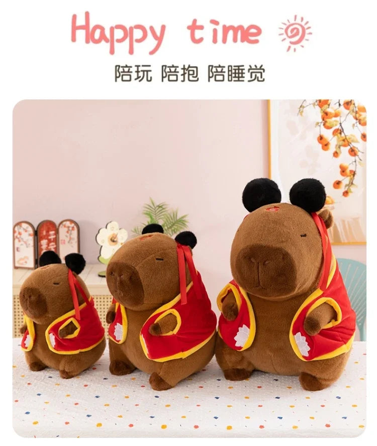 Hot 50cm Nezha Capybara Plush Toys Kawaii Cute Capybara Soft Stuffed Animal Anime Soft Pillow Toy Room Decor Kids Birthday Gift