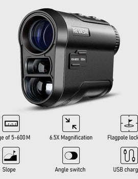 600M/Yard Golf Laser Rangefinder with Slope Compensation Flagpole Lock Vibration USB Rechargeable for Golfing