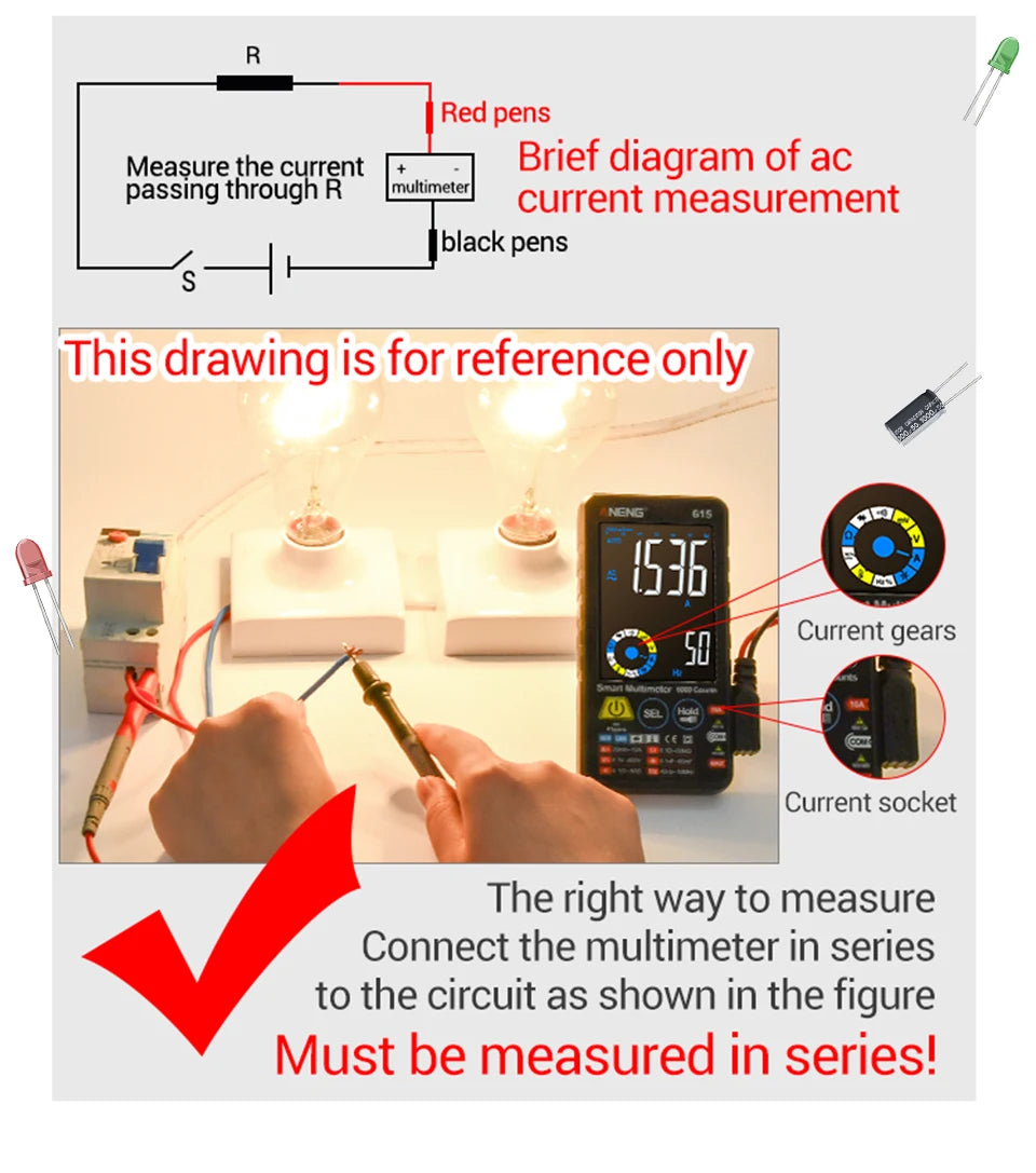 Multimeter Smart Touch Multi tester AC/DC Current Voltage Tester 6000 Counts NCV Meter Battery Charging Instrument Tool