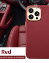 Original Leather for Magsafe Case for iPhone 14 Pro 14Pro Magnetic Cover with Tempered Glass Screen Protector