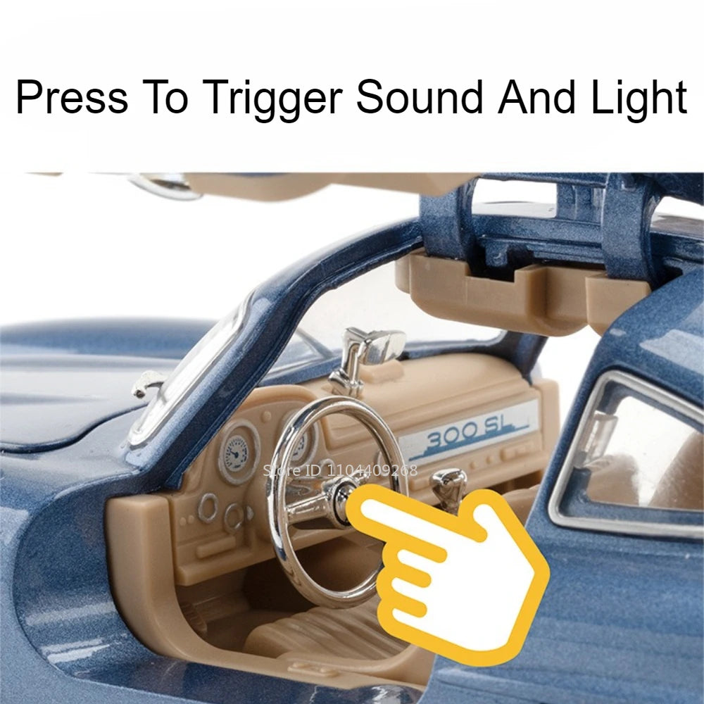 1:24 Scale 300SL GLE350 Toy Sports Car Model Music Light Pull Back Doors Opened Off-road Vehicle Models Ornament Gifts