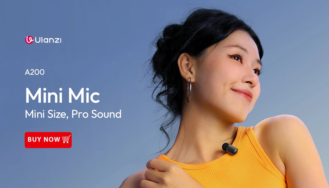 Wireless Lavalier Microphone for iPhone Android Camera Dual Mic with Charging Case
