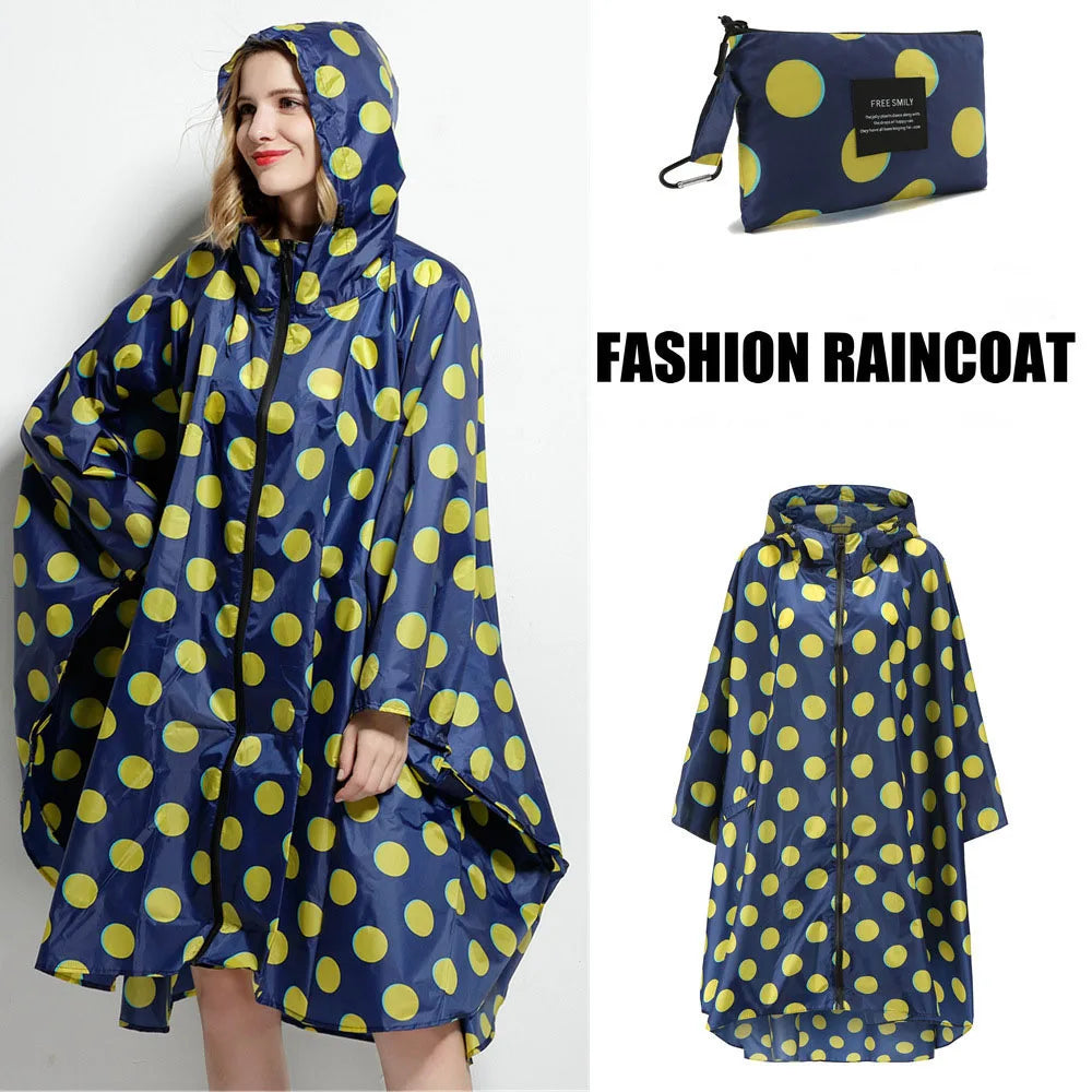 Lightweight Breathable Waterproof Rain Poncho with Belt and Storage Bag