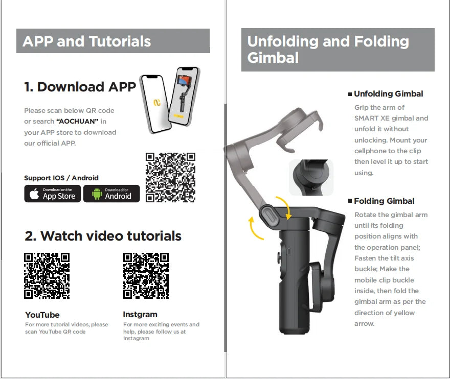 3-Axis Handheld Gimbal Stabilizer SmartXE for Smartphone for iPhone Android AI Face Tracking TikTok Vlog