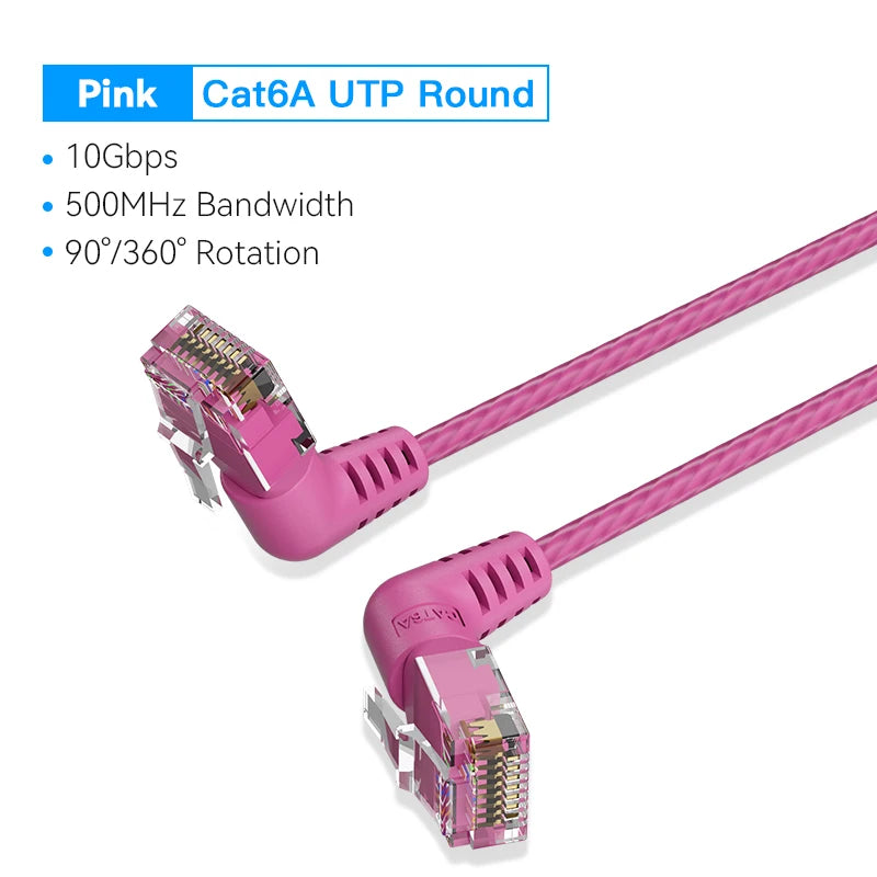CAT6A Ethernet Cable 10Gbps 90/360 Degree Rotation CAT 6A Slim Networking Internet Lan Cord for PC PS4 Router RJ45 Cable