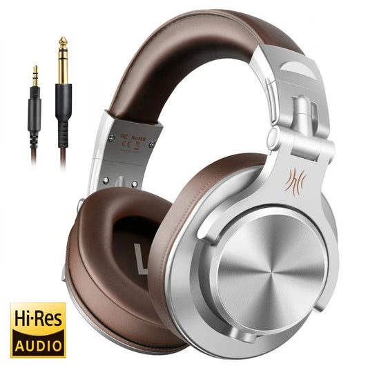 A71 Wired Headphones For Computer Phone With Mic Over Ear Stereo Hi-Res Headset Studio Headphone For Recording Monitor