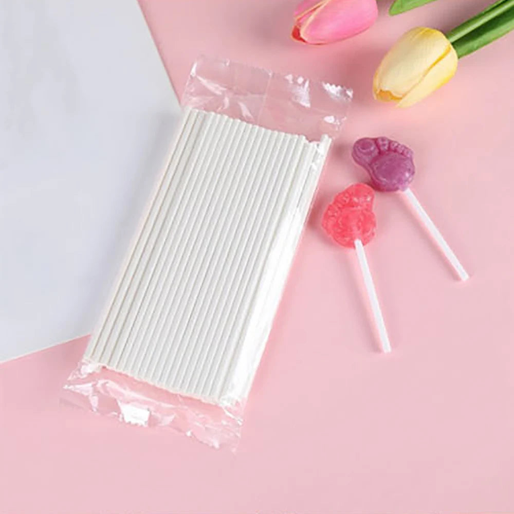 100Pcs Eco-friendly Solid Paper Lollipop Sticks Cake Pop Sucker Sticks For Chocolate Sugar Candy Lollypop DIY Mold 10/15cm 10PCS