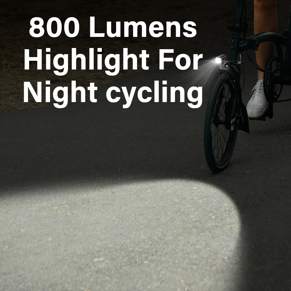 Bicycle Light For Brompton Light Type-C Rechargeable Brompton Headlight 800LM IPX6 Waterproof 1100mAh Bike Accessories