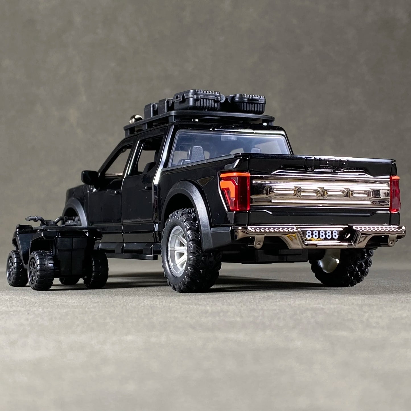 1:24 F150 Off Road Pickup Truck Alloy Diecast Metal Model Sound & Light Pull Back Toy Trendy Display Birthday Present For Friend