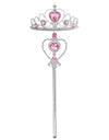 Kids Rhinestone Tiara Crown and Magic Wand with Glitter Crystal Head Hoop Jewelry Hair Accessories for Girls Teens Birthday Gift