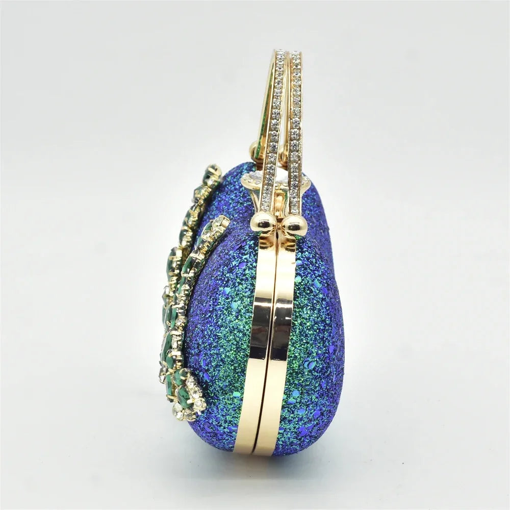 Nigeria Fashion Bag and Mid-Heel Pointed Shoes Girly Party Shoes and Bag Set Decorated with Rhinestone Wedding Shoes Bride