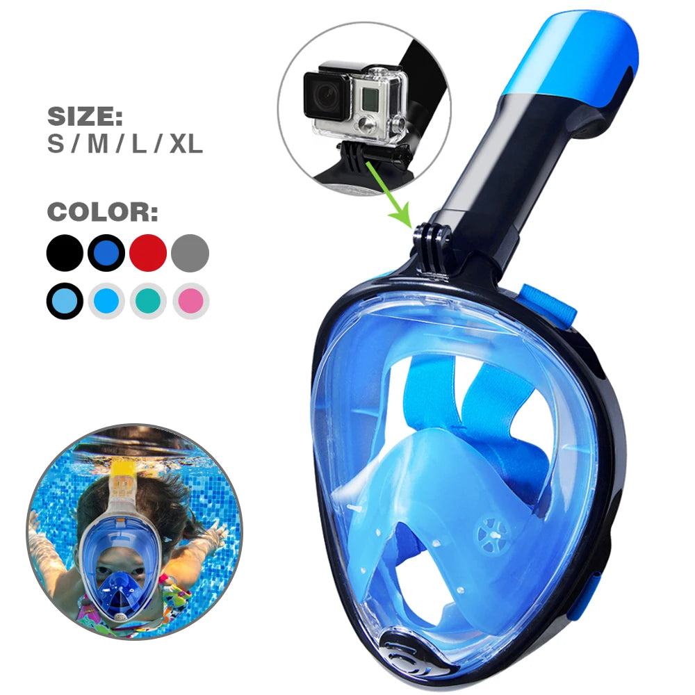 Professional Snorkeling Diving Mask Underwater Scuba Full Face Snorkel Mask Anti Fog Goggles for Adult Swimming Equipment