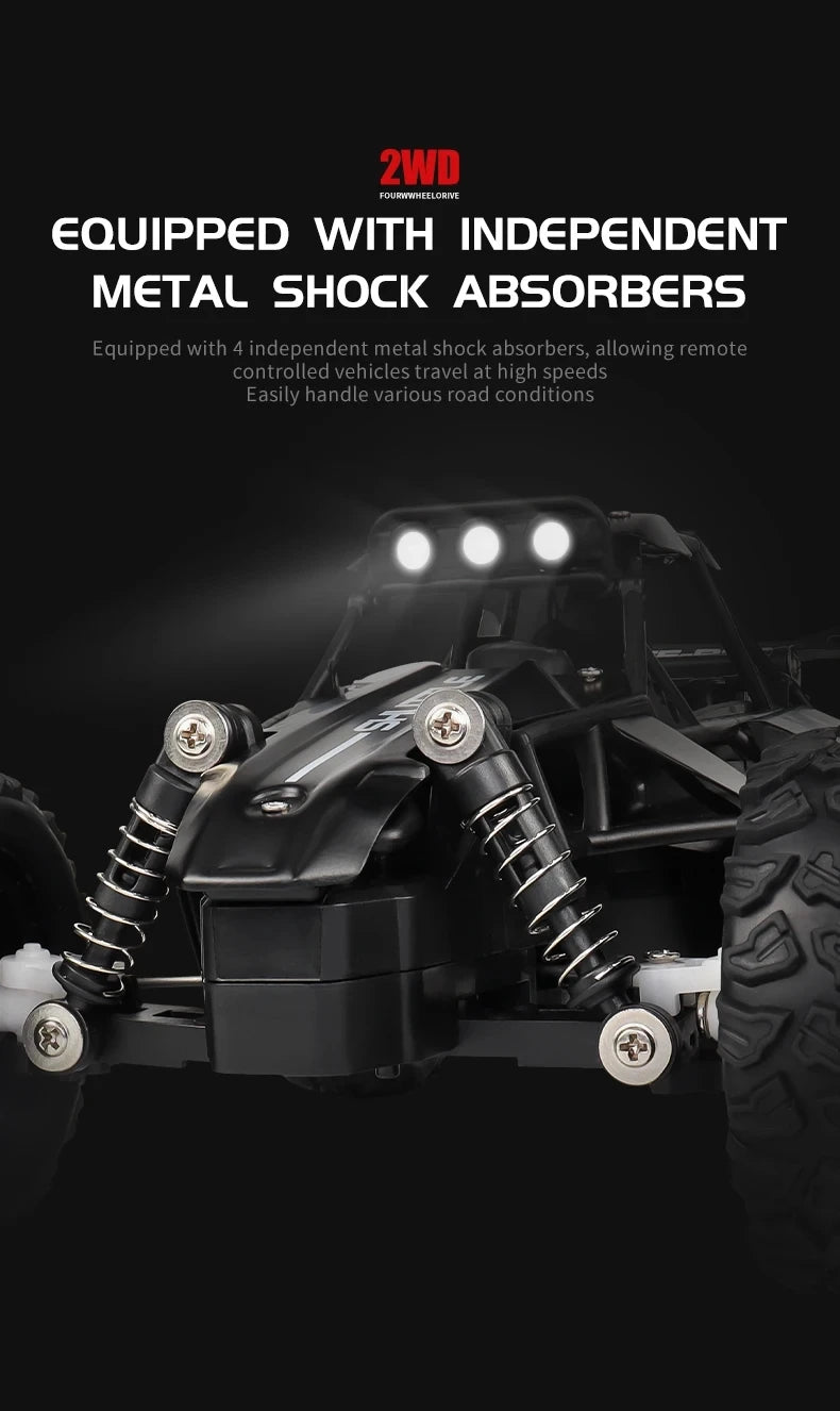 Remote Control Car RC Drift Racing 1:16 Vehicle Off Road Alloy 2.4G Radio High-Speed Trucks With LED Light Climbing Gift Toy