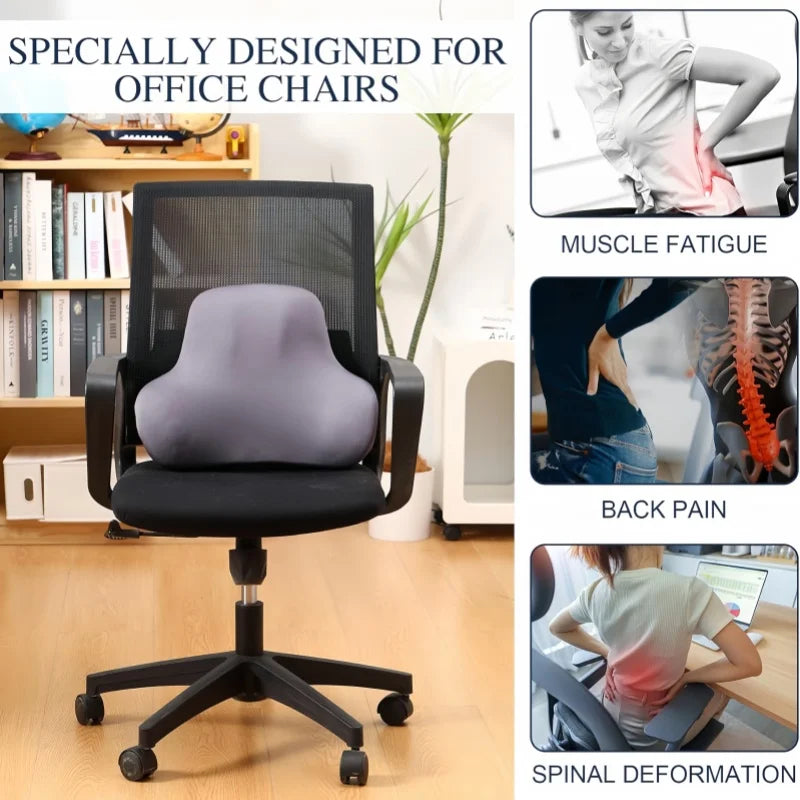 Memory Foam Lumbar Back Cushion Car Office Chair Lumbar Cushion Postpartum Waist Support Multi Functional Pain Relief Pillow
