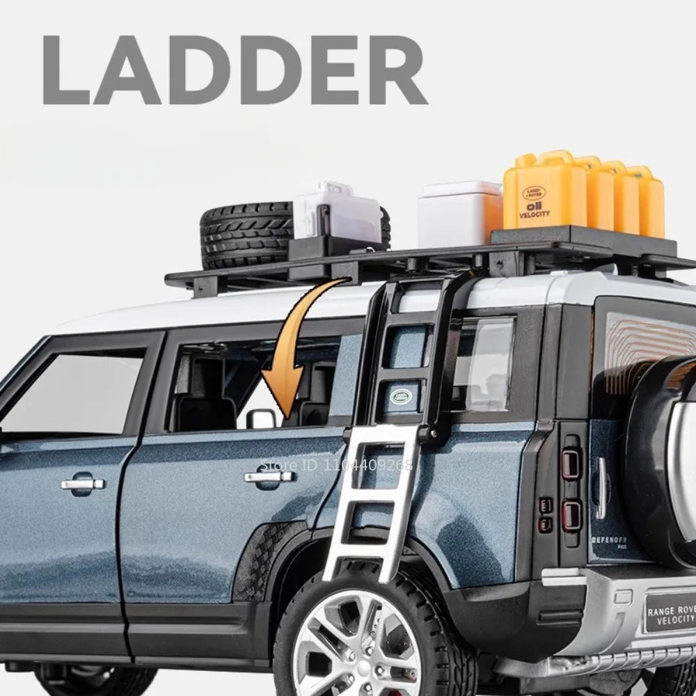 1:24 Land Rover Defender Range Rover Car Model Toy Alloy Diecast Sound Light SUV Off-road Vehicle Ornaments  Gifts