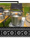 A Style Outdoor Stainless Steel 5pcs Camping Tourism Family 5L Portable Picnic Soup Frying Steaming Household
