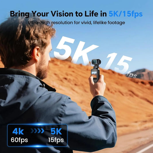 5K Rotatable Lens Body Camera 270 Degree Portable Sports Vlog Camera External Mic Support EIS Stabilization Wearable Recording Device