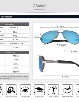 Pilot Polarized Sunglasses Men Polarized Driving Sun Glasses